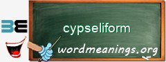 WordMeaning blackboard for cypseliform